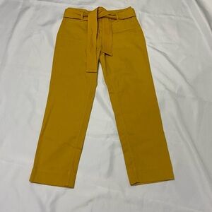 Loft Ankle Mustard Yellow Flat Front Pants  - Size 4  - New With Tags